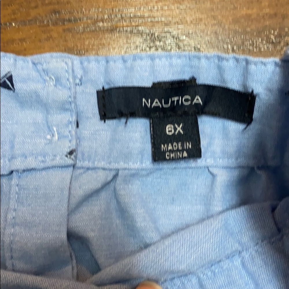 Nautica blue boat neck top navy sailboats 6X EUC - Picture 2 of 3